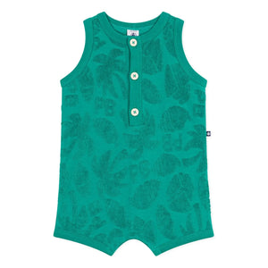Petit Bateau - Mono de toalla de palma de algodón orgánico | Verde