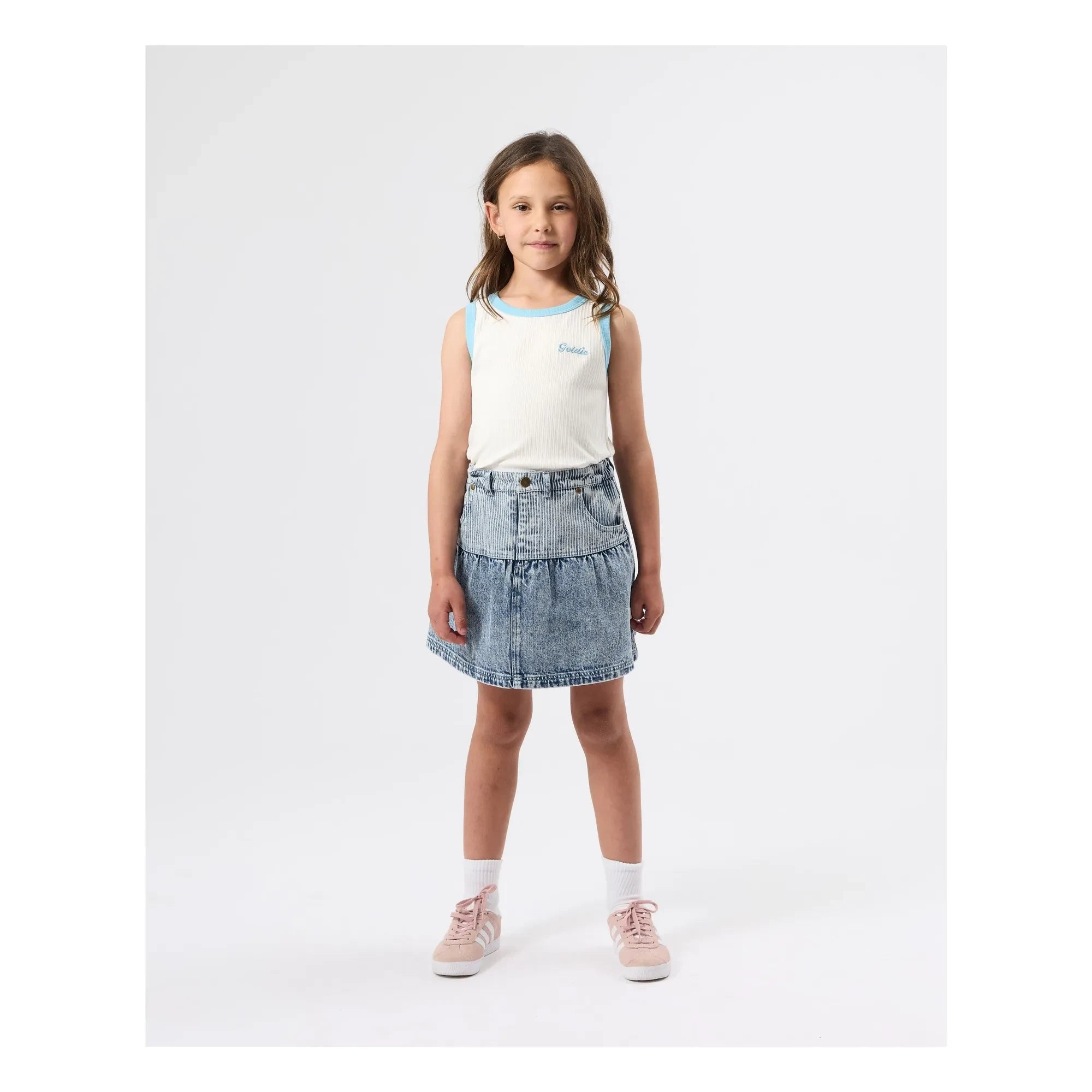 Goldie + Ace - Peplum Kot Etek | Mavi