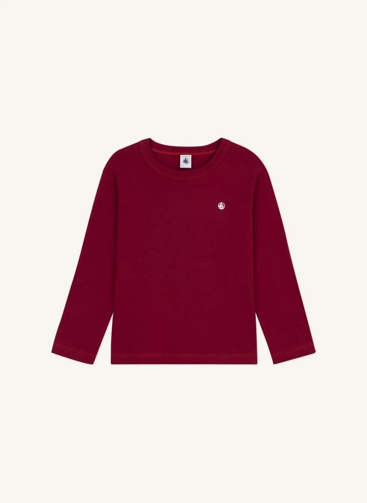 Petit Bateau - Logo Tişört Organik pamuk | Bordo