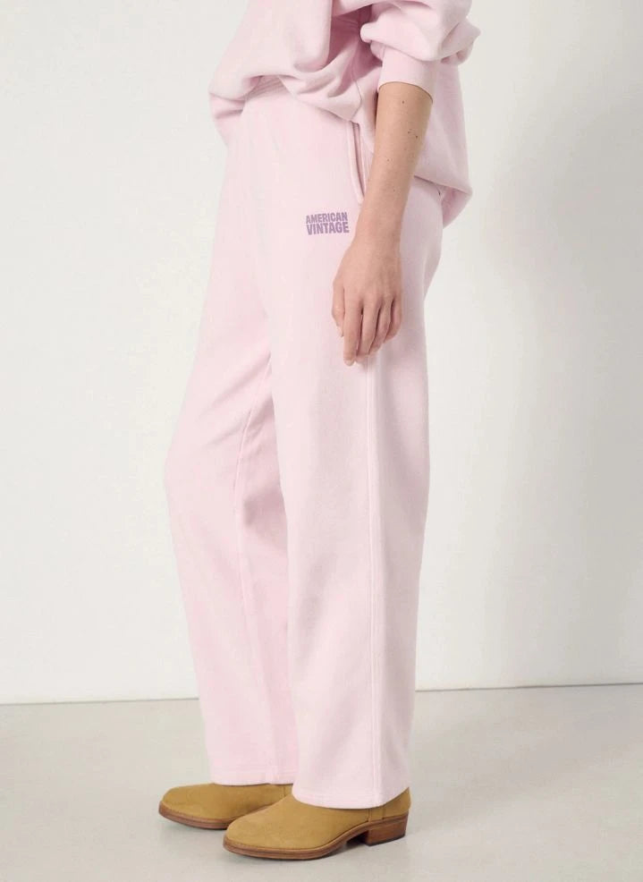 American Vintage - Pantalones Jogger Plizzy de Algodón | Rosa Claro