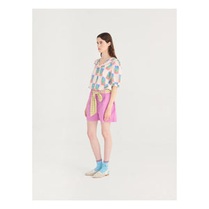 Bobo Choses - Lila Baumwoll-Seersucker Plissierter Short