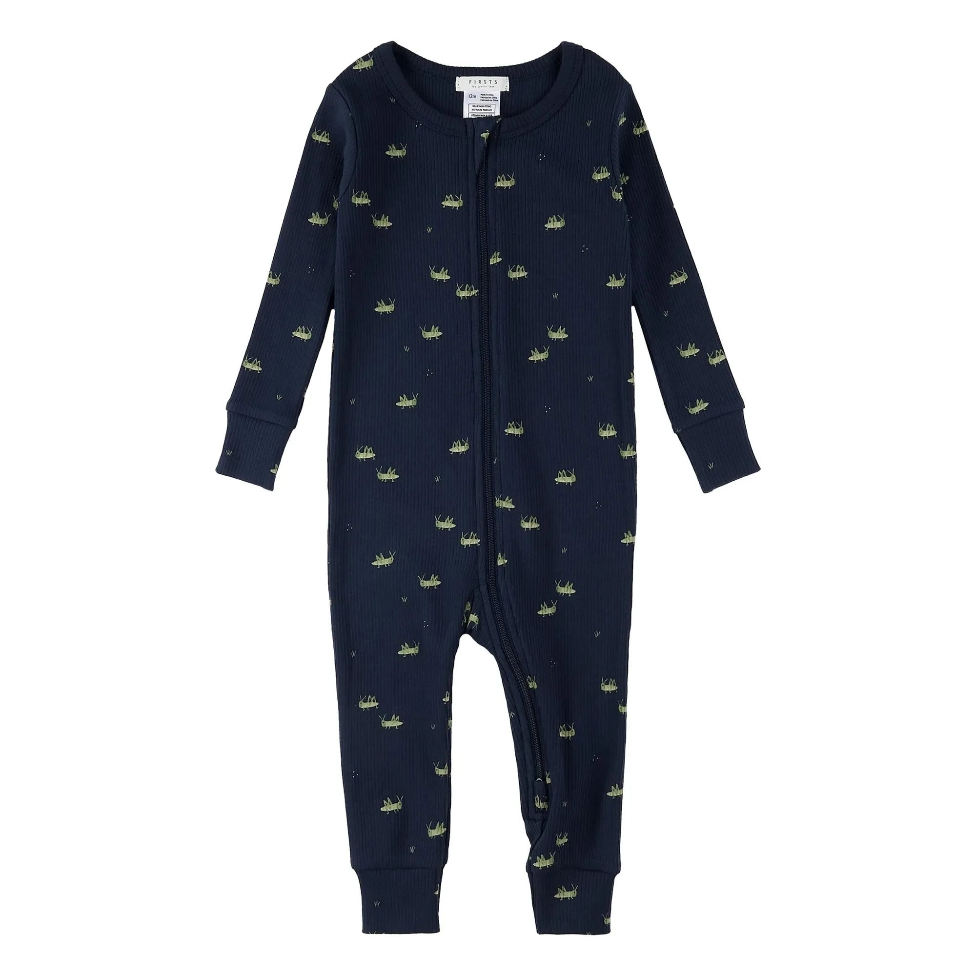 Petit Lem - Fitilli Pijama Grasshoppers Organik Pamuk | Lacivert