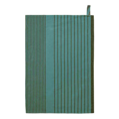 La cerise sur le gâteau - Piero Organic Cotton Striped Kitchen Towel | Forest Green