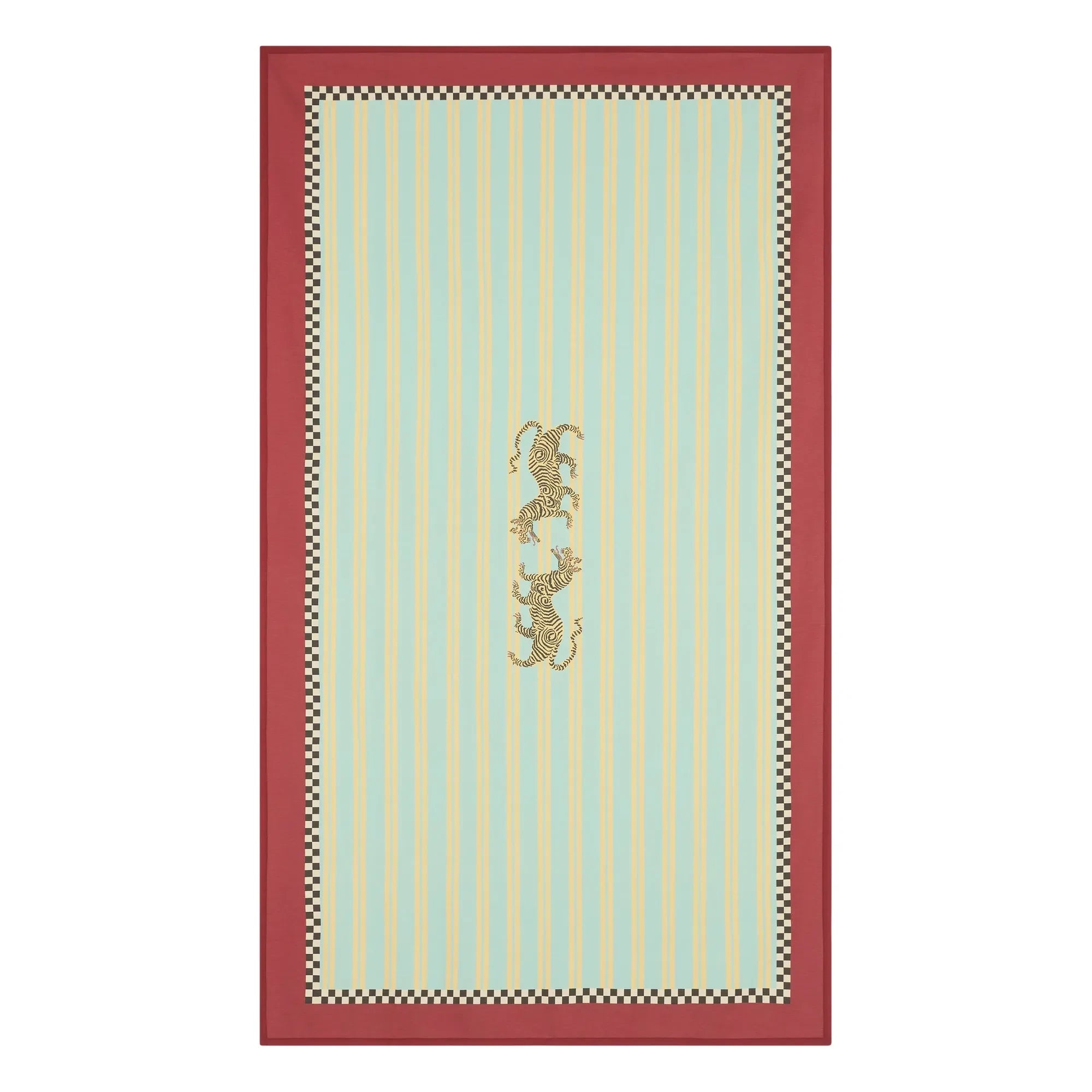 Lisa Corti - Tiger cotton tablecloth, Lisa Corti x The Socialite Family | Turquoise