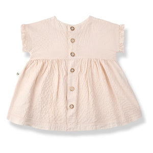 1+ in the family - Troya Seersucker Kleid | Beige-Rosa