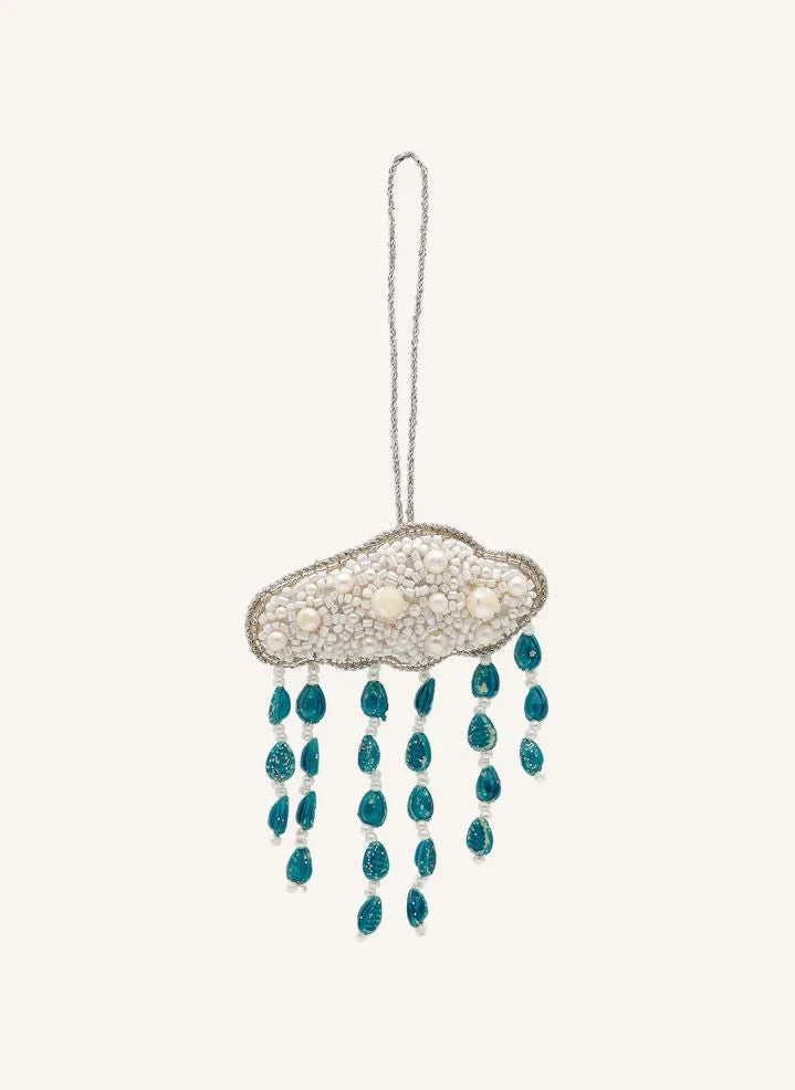 Anna + Nina - Beaded Air Christmas Ornament | White