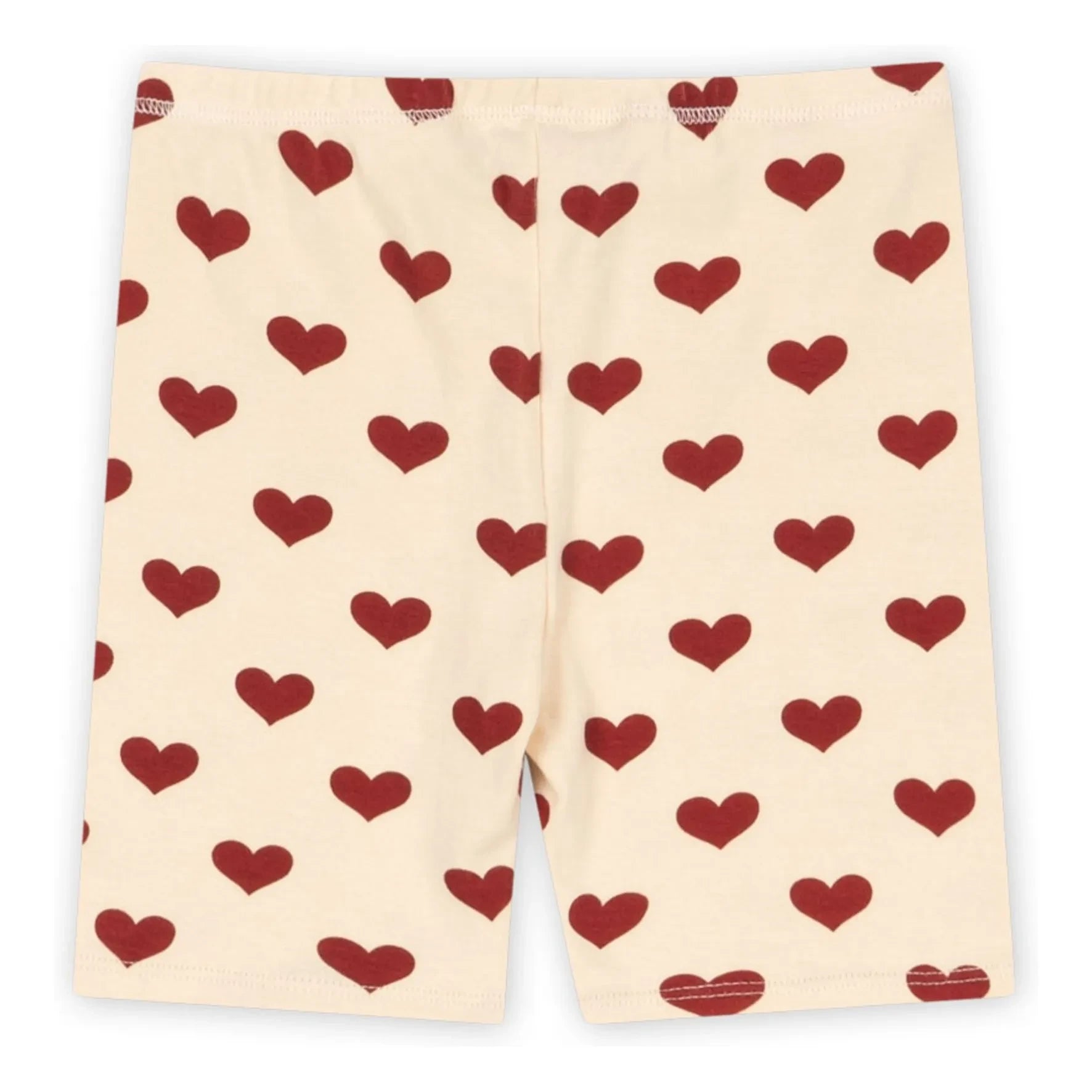 Konges Sløjd - Pantalones Cortos Básicos de Ciclista de Algodón Orgánico con Corazones | Beige