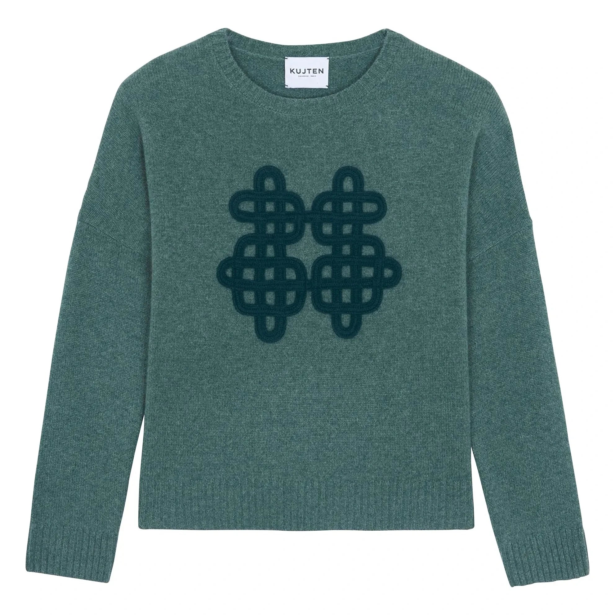 Kujten - Amelie Symbol Kaşmir Kazak | Yeşil