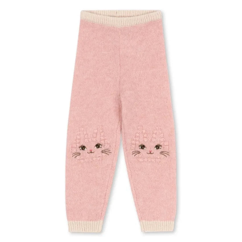 Konges Sløjd - Pantalones de lana Kitty Chats | Rosa