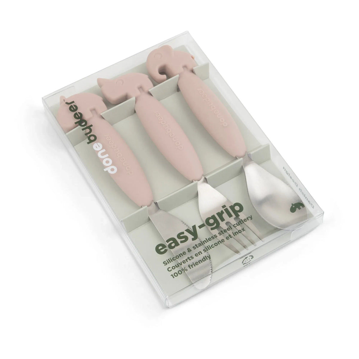 Done by Deer - Deer Friends Easy Grip Fork and Spoon Set | Pink
