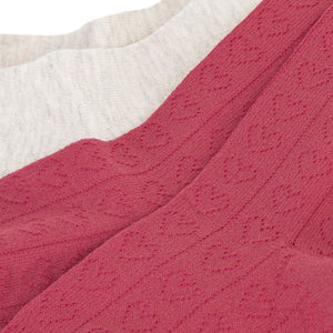 Petit Bateau - Set de 2 pares de calcetines hasta la rodilla de algodón orgánico calado con corazones | Gris beis