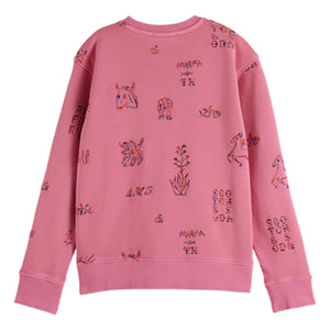 Scotch & Soda - Besticktes Sweatshirt mit Pferden | Rosa