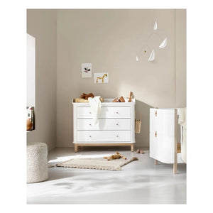 Oliver Furniture - Meşe | Ahşap 3 çekmeceli alt değiştirme dolabı