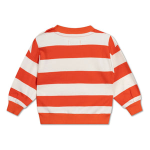 Sudadera de algodón orgánico a rayas Cozydrop de Repose AMS | Naranja