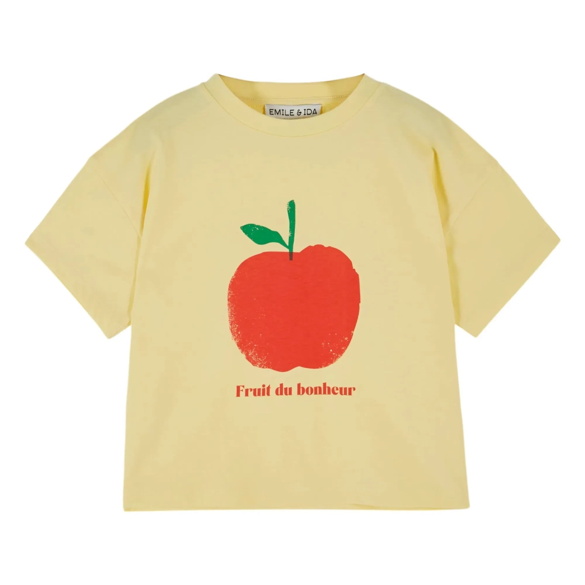 Emile et Ida - Apple Organik Pamuk Tişört | Soluk Sarı