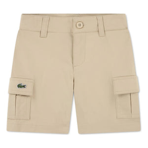 Lacoste - Organik Pamuk Kargo Bermuda Şort | Bej