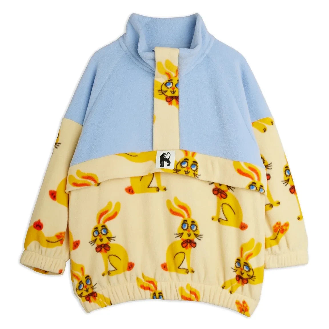 Mini Rodini - Zip-Sweatshirt Hasen Recycelte Faser | Gelb
