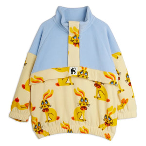 Mini Rodini - Zip-Sweatshirt Hasen Recycelte Faser | Gelb