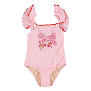 Bebe Organic - Bañador con volantes Juliet | Rosa empolvado