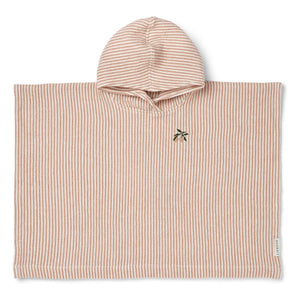 Liewood - Poncho Paco | Y/D çizgili Tuscany rose/Creme de la creme