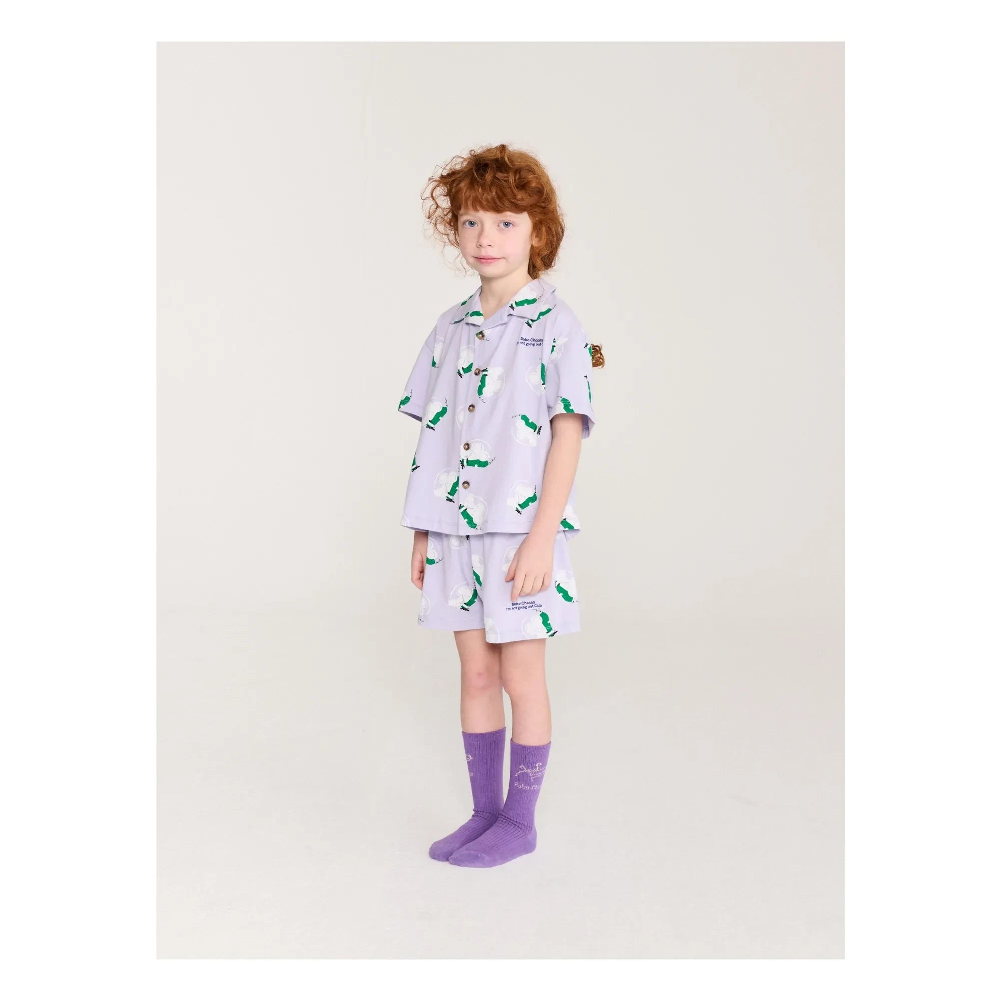 Bobo Choses - T-Shirt und Shorts-Set mit Mausmotiv aus Bio-Baumwolle | Lila