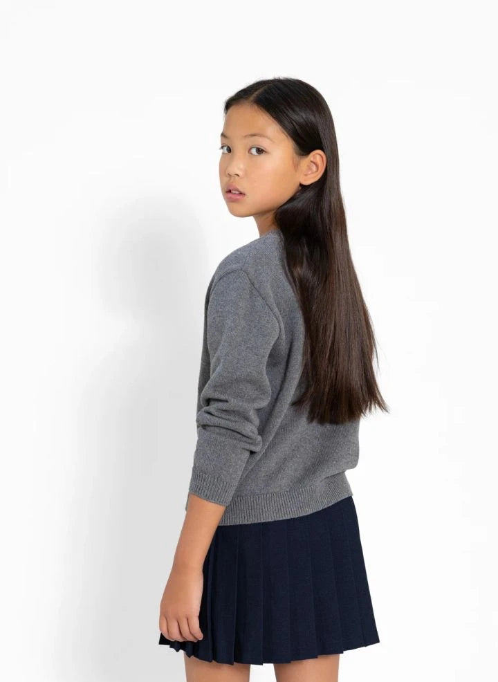 Smallable Kid - Cagnaby Organik Pamuklu Kazak | Gri Melanj