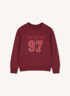 Zadig & Voltaire - سويتشيرت Voltaire 97 قطن عضوي | عنابي
