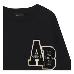 Anine Bing - Miles Letterman Organic Cotton Sweatshirt | Black