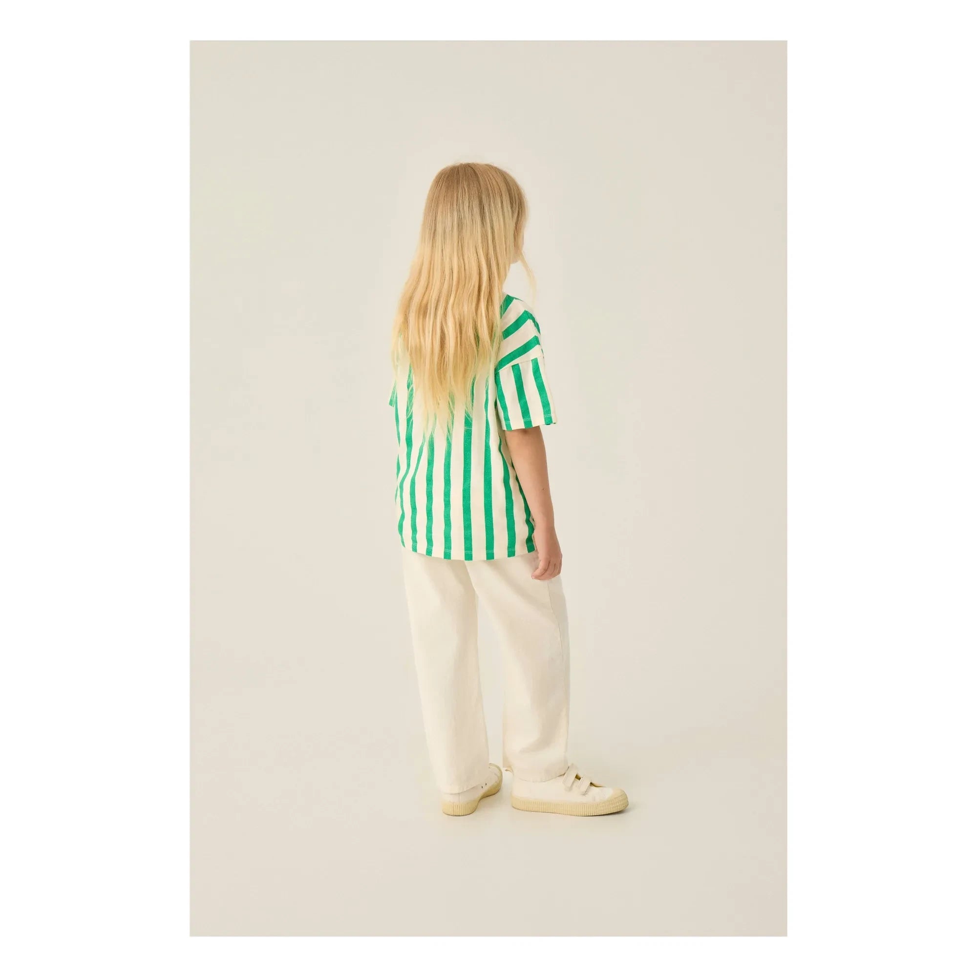 The Campamento - Yeşil Oversize Çizgili Polo Tişört