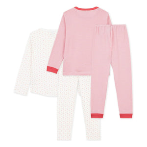 Petit Bateau - Conjunto de pijama de 2 piezas Corazón | Rosa