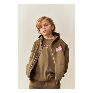 Gray Label - Fermuarlı Sweat Gri Etiket Organik Pamuk | Kahverengi