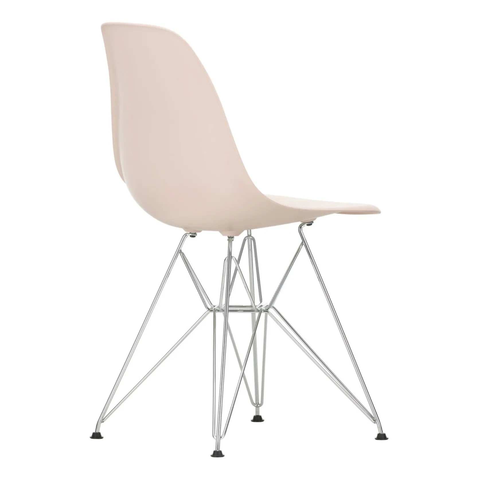Vitra - DSR Plastic Chair - Chrome Frame - Charles & Ray Eames | Soft Pink