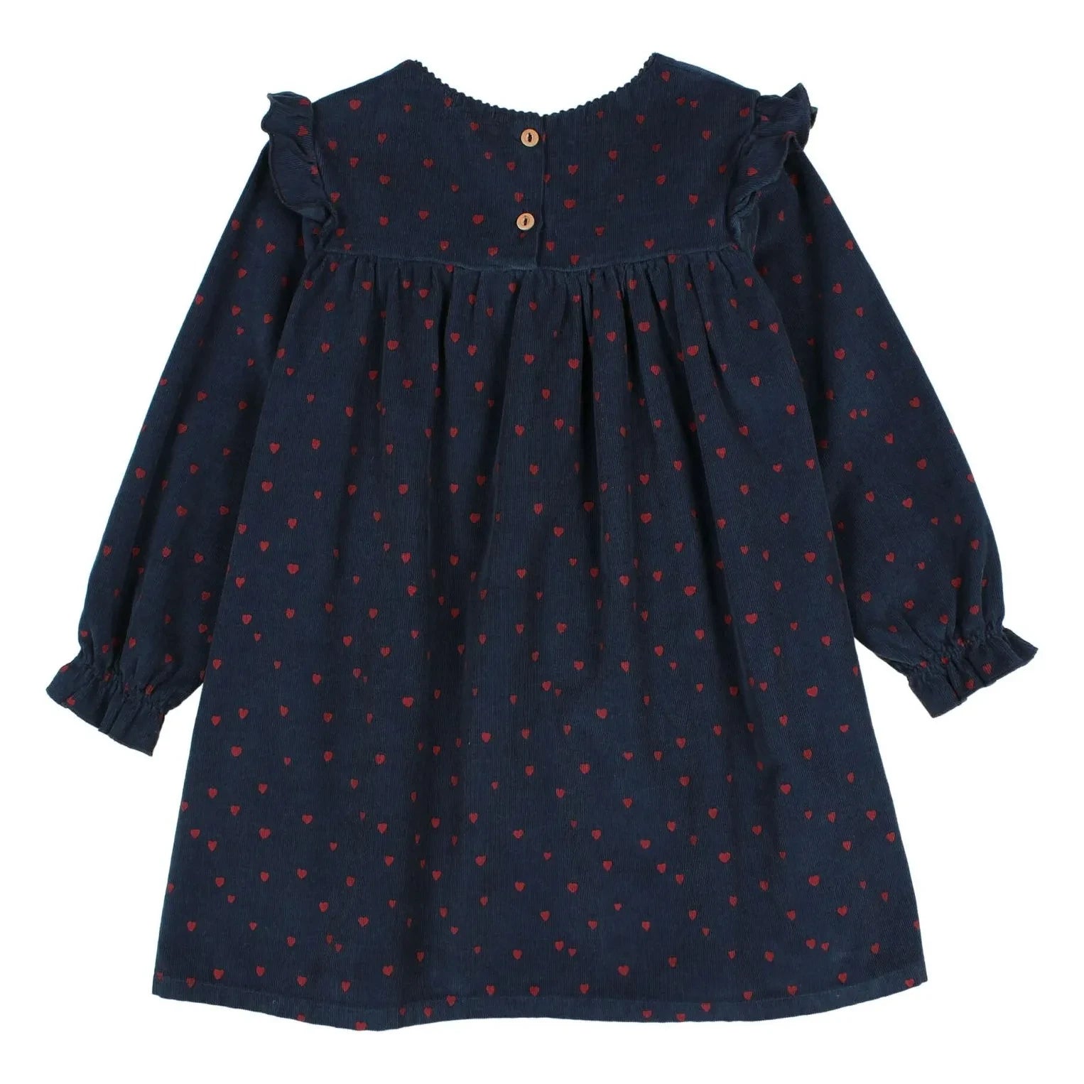Búho - Vestido mini Corazones con volantes | Azul marino