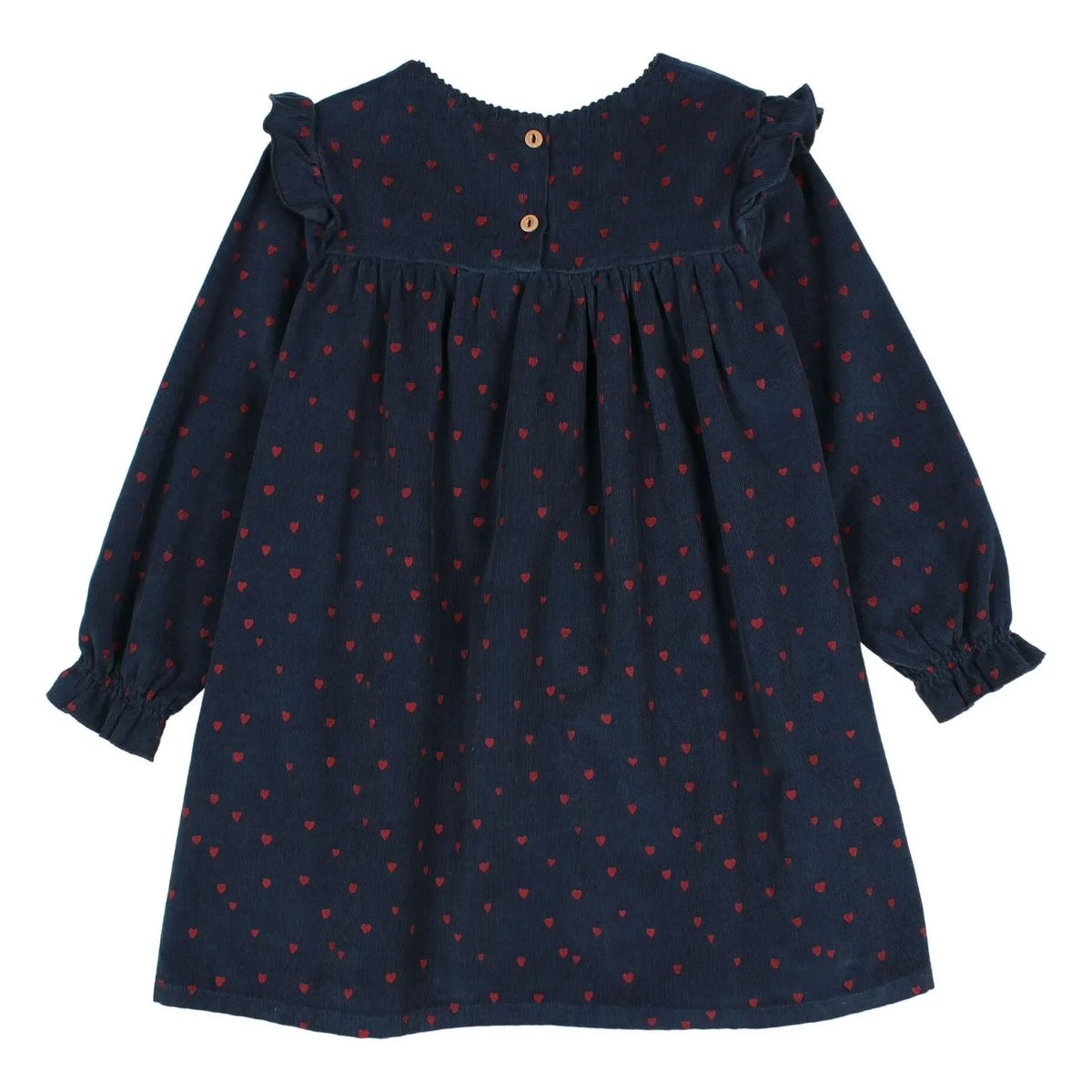 Búho - Vestido mini Corazones con volantes | Azul marino
