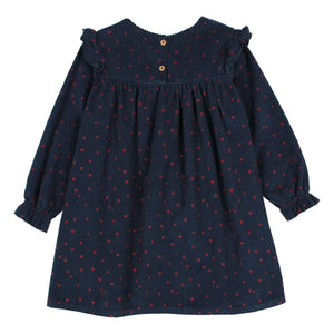 Búho - Vestido mini Corazones con volantes | Azul marino