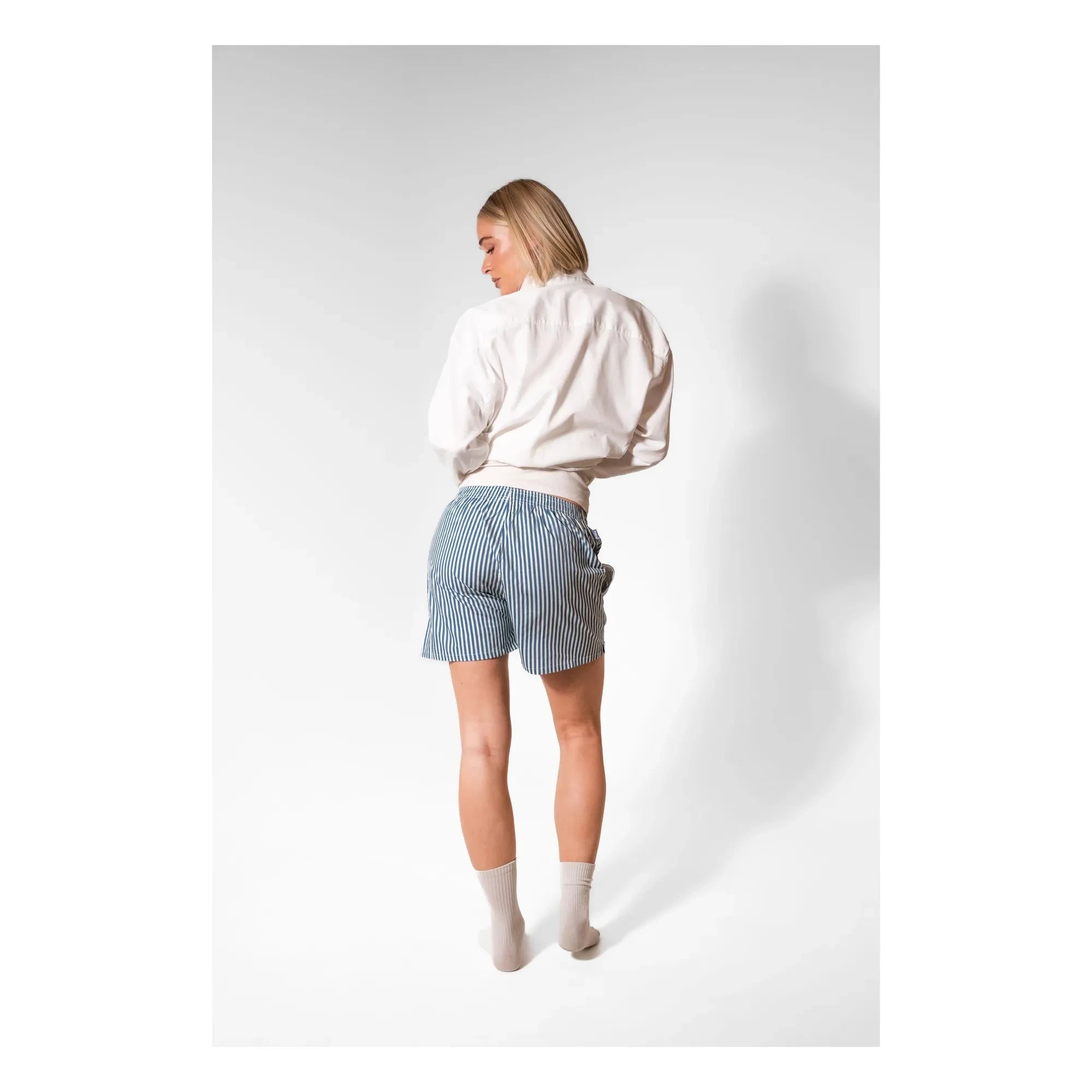 Pockies - Boyfriend Gestreifte Boxershorts | Blau