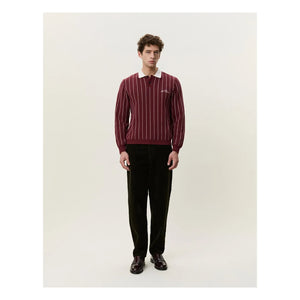 Les Deux - Signature Çizgili Polo Tişört | Bordo