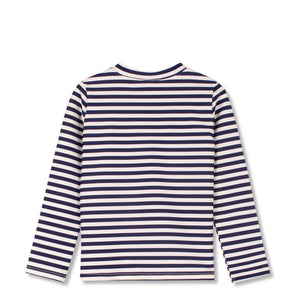 Wynken - Striped UV-Protective Zipper T-Shirt Recycled Fibers | Navy Blue