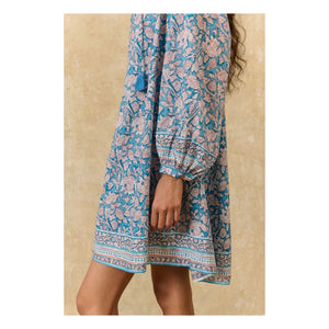 Louise Misha - Vestido de algodón orgánico Janice | Azul