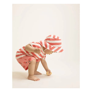 Búho - Erdbeere Bio-Baumwoll-Baby-Badeshorts | Hellrot
