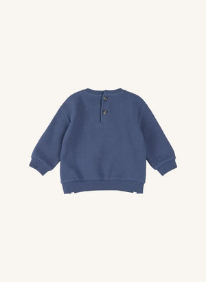 Petit Lem - Organik Pamuk Köpek Sweatshirt ve Jogger Seti | Mavi