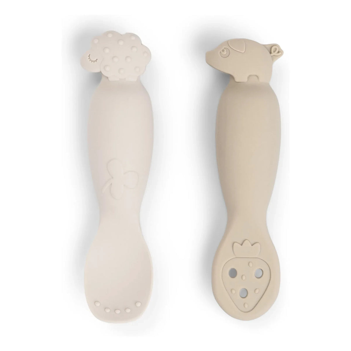 Done by deer - Tiny Farm Learning Spoons - Set of 2 | Sand