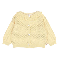Búho - Pointelle Boho Bio-Baumwoll-Cardigan | Gelb