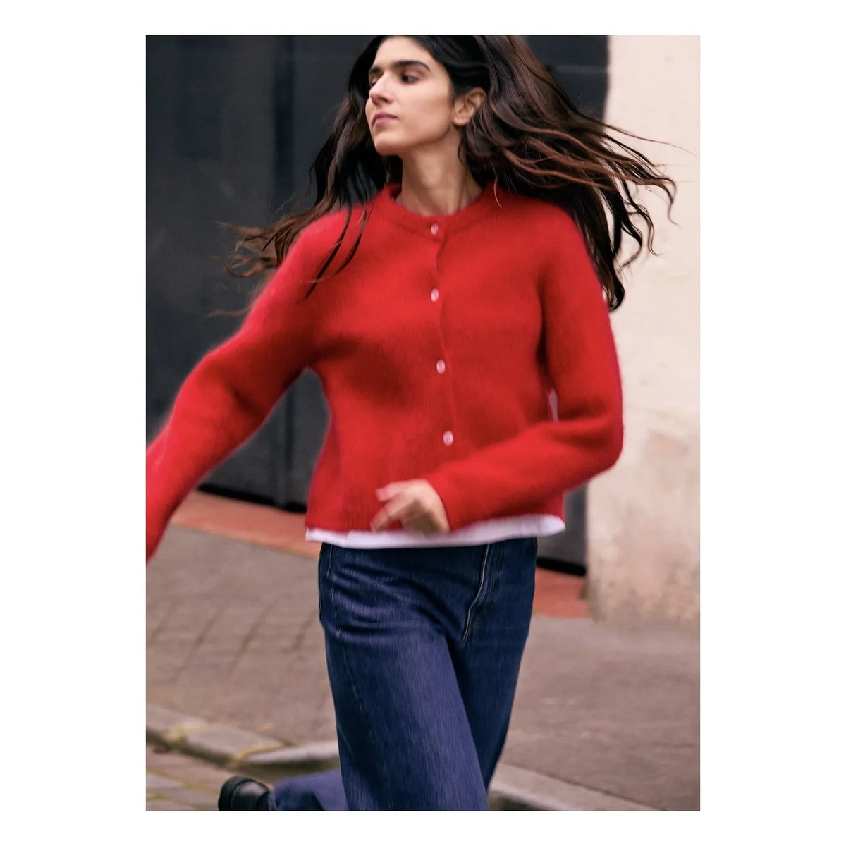 Surprise Paris - Olivia Flauschige Strickjacke | Rot