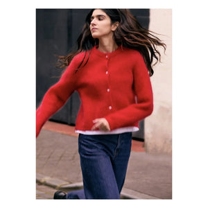 Surprise Paris - Olivia Flauschige Strickjacke | Rot