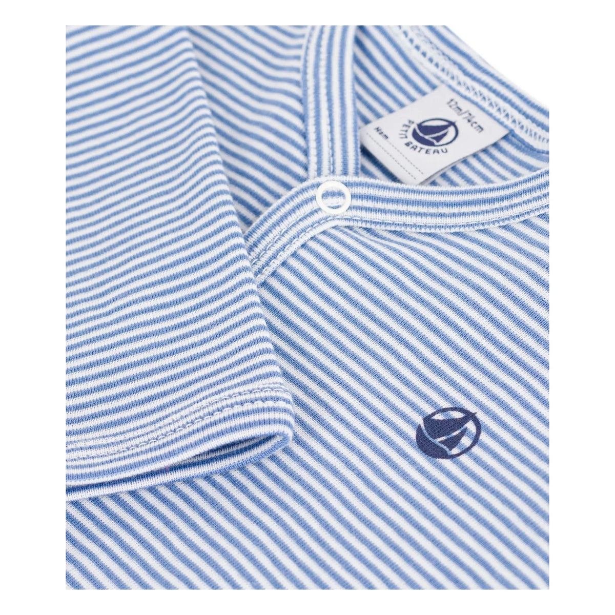 Petit Bateau - Pyjamas Dors Bien Çizgili Milleraies Organik Pamuk | Mavi