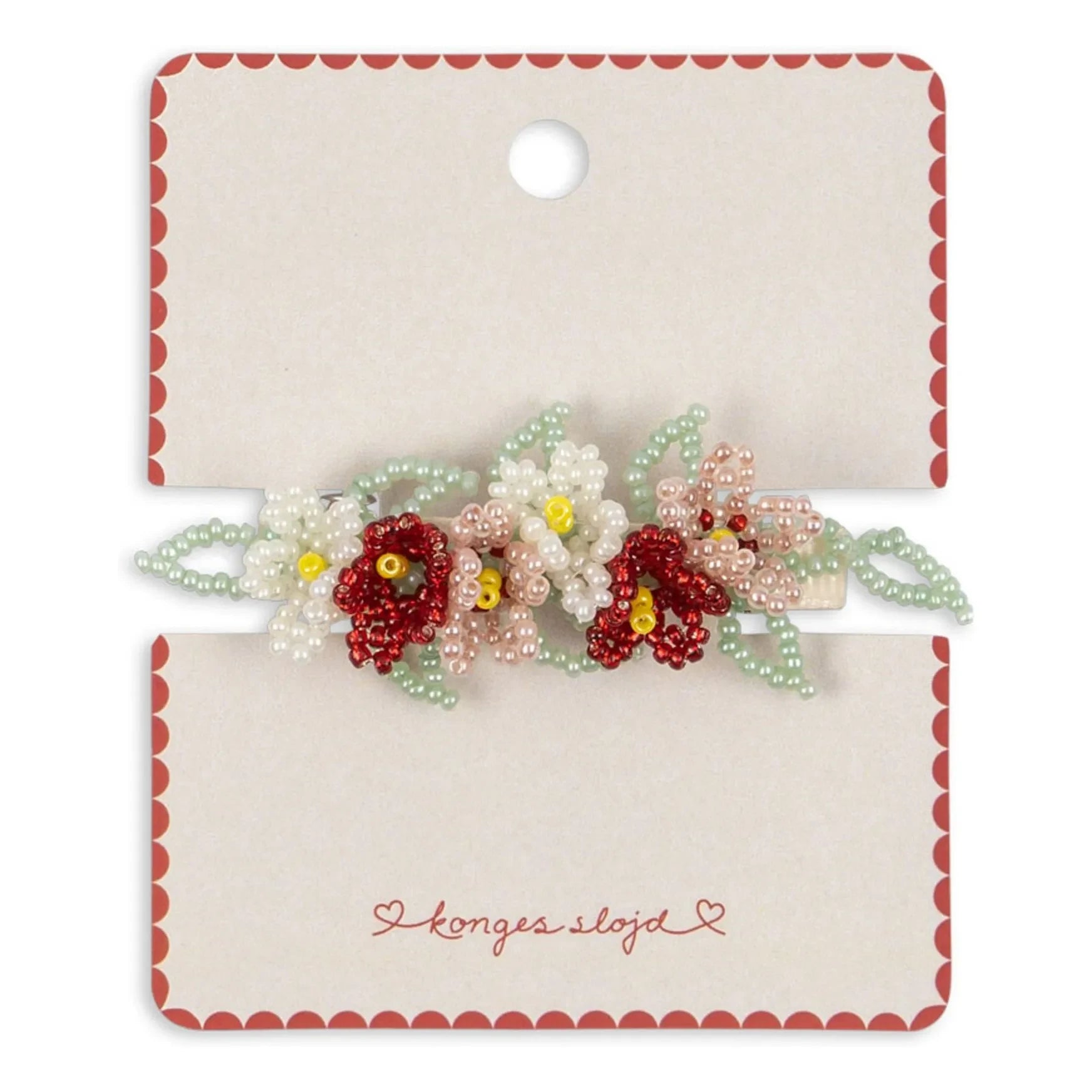 Konges Sløjd - Çiçekli saç tokası | Yeşil su