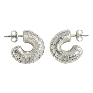 Louise Damas - La Craquelée Hoop Earrings | Silver