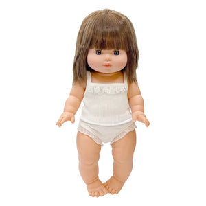 Minikane - Cerise nervürlü örme takımlı bebek