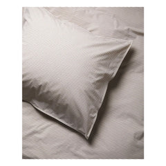 Suite 702 - Organic Percale Striped Pillowcase | Brown-Ecru | Brown